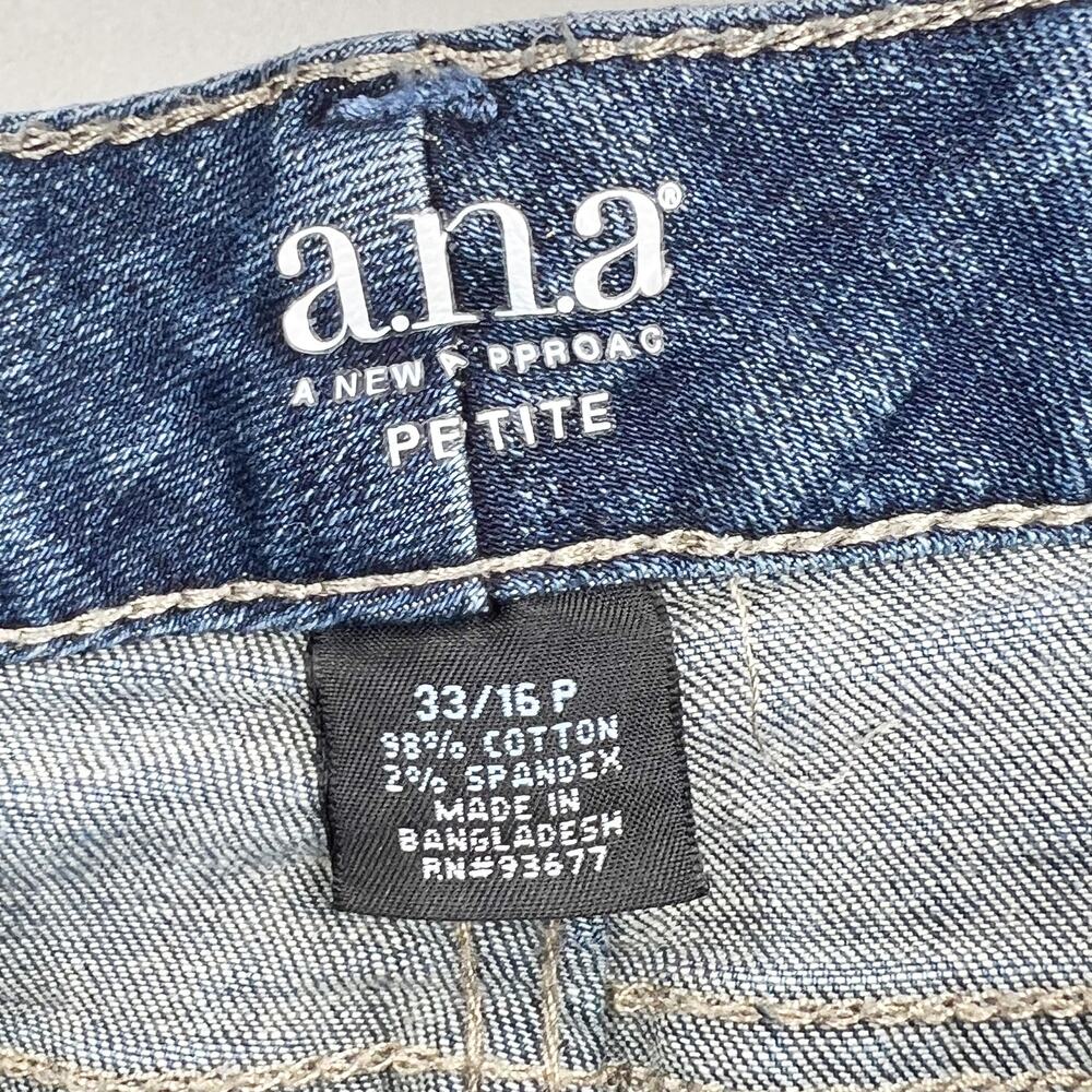 A.N.A. A New Approach Petite Cropped Skinny Denim Jean Medium Wash Blue Size 33 - Picture 5 of 9